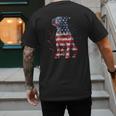 Patriotic Pitbull American Flag 4th Of July Dog Pitbull Dad Men's Back Print T-Shirt