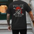 Pirate Dad Shirt Jolly Roger Crossbones Skull Halloween Men's Back Print T-Shirt