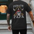 Pirate Papa Skull Family Matching Costume Dad Grandpa Men Men's Back Print T-Shirt