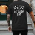 Pit Crew Dad Checkered Flag Hosting Race Car Birthday Partie Men's Back Print T-Shirt