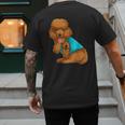 Poodle I Love Dad Tattoo Apparel Dog Dad Dads For Men Women Men's Back Print T-Shirt