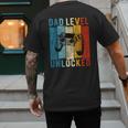 Pregnancy Announcement Dad Level Unlocked New Daddy Father Men's Back Print T-Shirt