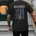 Proud Air Force Dad Of The US Air Force USA Flag Men's Back Print T-Shirt