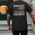 Proud Dad Of a Firefighter Fireman Parent Men's Back Print T-Shirt