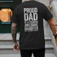 Proud Dad Of A Freaking Awesome Daughter Shirt Fathers Day Men's Back Print T-Shirt