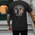 Proud Greyhound Dad American Flag Patriotic Greyhound Dad Men's Back Print T-Shirt