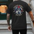 Proud Husky Dad American Flag Patriotic Husky Dad Men's Back Print T-Shirt