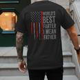 Retro Dad World's Best Farter I Mean Father Vintage Flag Usa Men's Back Print T-Shirt