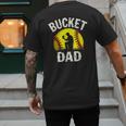 Retro Daddy Bucket Dad Softball Girl Men's Back Print T-Shirt