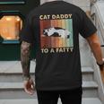 Retro Fat Chonk Dad Tee Cat Daddy To A Fatty Men's Back Print T-Shirt
