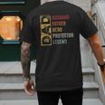 Retro Husband Father Hero Protector Legend Father Day Dad Men's Back Print T-Shirt Retro Husband Father Hero Protector Legend Father Day Dad Men's Back Print T-Shirt