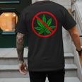 Say No Cannabis Anti-Marijuana Retro Weed Parent Dad Mom Men's Back Print T-Shirt