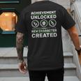 Schwangerschaft Verknden Geschenk Zocker New Character Created Pregnancy Announcement Dad Gamer Men's Back Print T-Shirt
