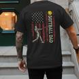 Softball Dad US Flag For Dad Men Patriotic Fathers Day Men's Back Print T-Shirt Softball Dad US Flag For Dad Men Patriotic Fathers Day Men's Back Print T-Shirt