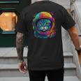 Space Cat Mom Cat Dad Men Women Kids Astronaut Space Men's Back Print T-Shirt Space Cat Mom Cat Dad Men Women Kids Astronaut Space Men's Back Print T-Shirt