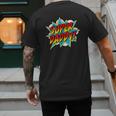 Super Daddy Comic Book Superhero Father's Day Men's Back Print T-Shirt