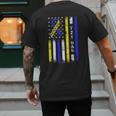 T21 Dad American Flag Down Syndrome Awareness Men's Back Print T-Shirt