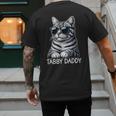 Tabby Daddy Cat Dad Graphic Grey Tabby Cat Lover Men's Back Print T-Shirt
