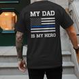 Thin Blue Line My Dad Is My Hero Son Daughter Of Cop Men's Back Print T-Shirt