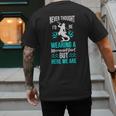 Never Thought I'd Be Wearing a Mermaid Dad Small Men's Back Print T-Shirt