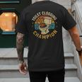 Toilet Clogging Champion Bathroom Humor Dad Jokes Men's Back Print T-Shirt
