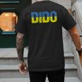 Ukrainian Dido Grandfather Dad Ukraine Flag Distressed Men's Back Print T-Shirt
