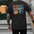 Unicorn Security Birthday Family Halloween Costume Mom Dad Men's Back Print T-Shirt Unicorn Security Birthday Family Halloween Costume Mom Dad Men's Back Print T-Shirt