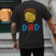Unique Family Dad Master Builder Building Bricks Blocks Men's Back Print T-Shirt