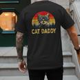 Vintage Cat Daddy Cat Lover Cat Dad Fathers Men's Back Print T-Shirt
