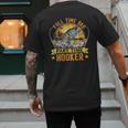 Vintage Father's Day Fishing Full Time Dad Part Time Hooker Men's Back Print T-Shirt