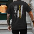 Vintage USA Flag Korea Taekwondo Training Dad Silhouette Men's Back Print T-Shirt