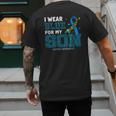 I Wear Blue For My Son Autism Awareness Mom Dad Parents Men's Back Print T-Shirt