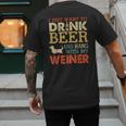 Weiner Dachshund Dad Drink Beer Hang With Dog Vintage Men's Back Print T-Shirt