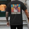Welsh Corgi Pembroke Dog Corgi Dad -Adults Small Classic Fit Short Sleeve Cotton Polyester Blend Men's Back Print T-Shirt