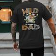 Wild Dad 1St Birthday Safari Jungle Animal Truck Men's Back Print T-Shirt