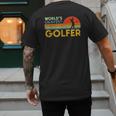 Worlds Okayest Golfer Retro Golf Joke Dad Men Women Kids Men's Back Print T-Shirt