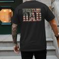 Wrestling Dad American Flag Matching For Dads Of Wrestlers Men's Back Print T-Shirt