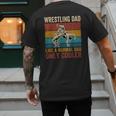 Wrestling Dad Like A Normal Dad Only Cooler Father's Day Men's Back Print T-Shirt