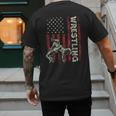 Wrestling US Flag Dad Wrestler Patriotic 4th Of July Men's Back Print T-Shirt