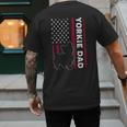 Yorkie Dog Vintage US American Flag Yorkie Dad Fathers Day Men's Back Print T-Shirt