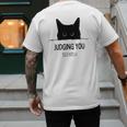 Cat Judging You Silently Cat Mom Dad Premium Tri-Blend Men's Back Print T-Shirt