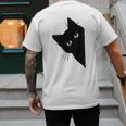 Curious Cat Peeking Sneaky Cat Cat Mom Cat Dad Men's Back Print T-Shirt Curious Cat Peeking Sneaky Cat Cat Mom Cat Dad Men's Back Print T-Shirt