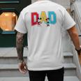 Disney Mickey And Friends Mickey Minnie Dad Collegiate Logo Men's Back Print T-Shirt