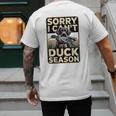 Duck Hunting Dog Sorry I Cant Its Duck Season Dad Joke Men's Back Print T-Shirt