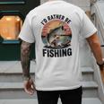 Id Rather Be Fishing Largemouth Bass Fish Dad Jokes Men's Back Print T-Shirt