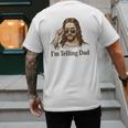 I'm Telling Dad Jesus Wearing Sunglasses Christian Fathers Men's Back Print T-Shirt