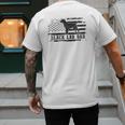 Lab Dad Distressed American Flag Patriotic Dog Men's Back Print T-Shirt