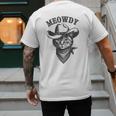 Meowdy Cat Cowboy Western Graphic Cat Lady Cat Dad Men's Back Print T-Shirt Meowdy Cat Cowboy Western Graphic Cat Lady Cat Dad Men's Back Print T-Shirt