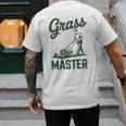 Push Lawn Mower Legend Grass Master Dad Mowing Men's Back Print T-Shirt