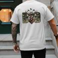 Retro Camo Dad Hunting Camouflage Deer Matching Men's Back Print T-Shirt